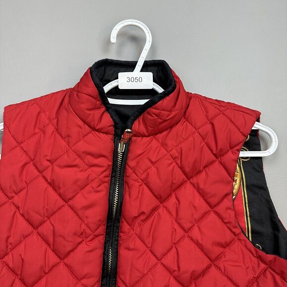 Vintage Lauren Ralph Lauren Vest Womens Medium Reversible Diamond Quilt Crest - Picture 14 of 14